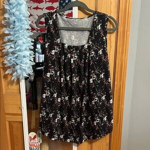 Floral Black Sleeveless Top